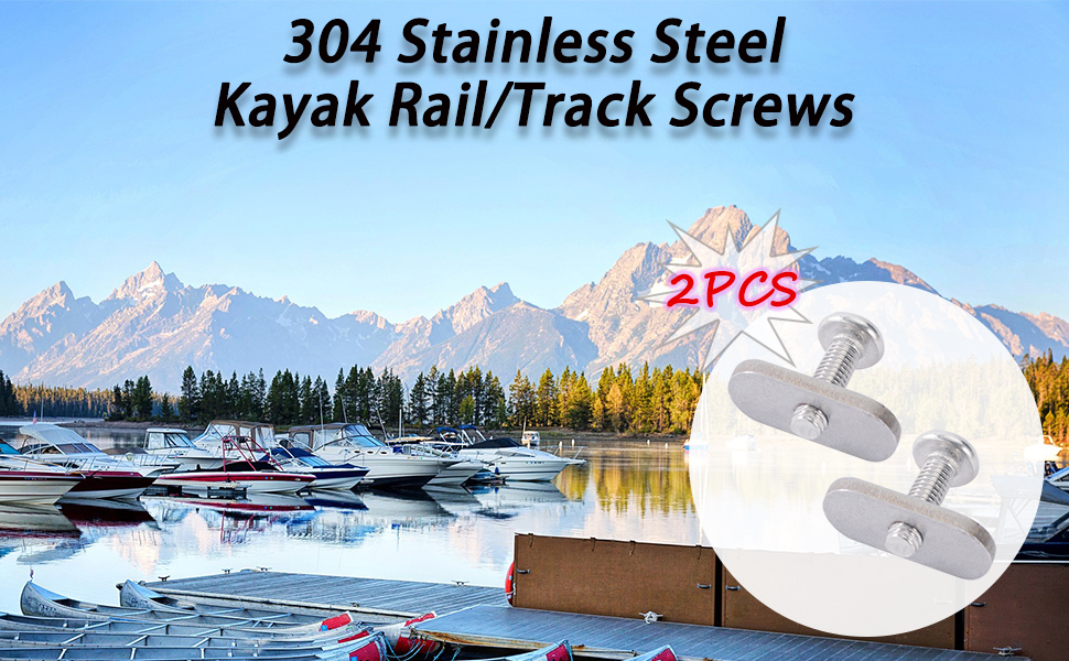 DoThisAllDay 2 Pcs 304 Stainless Steel Kayak Rail/Track