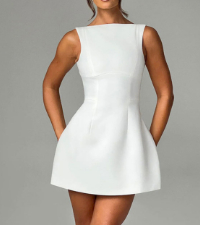 white mini dress