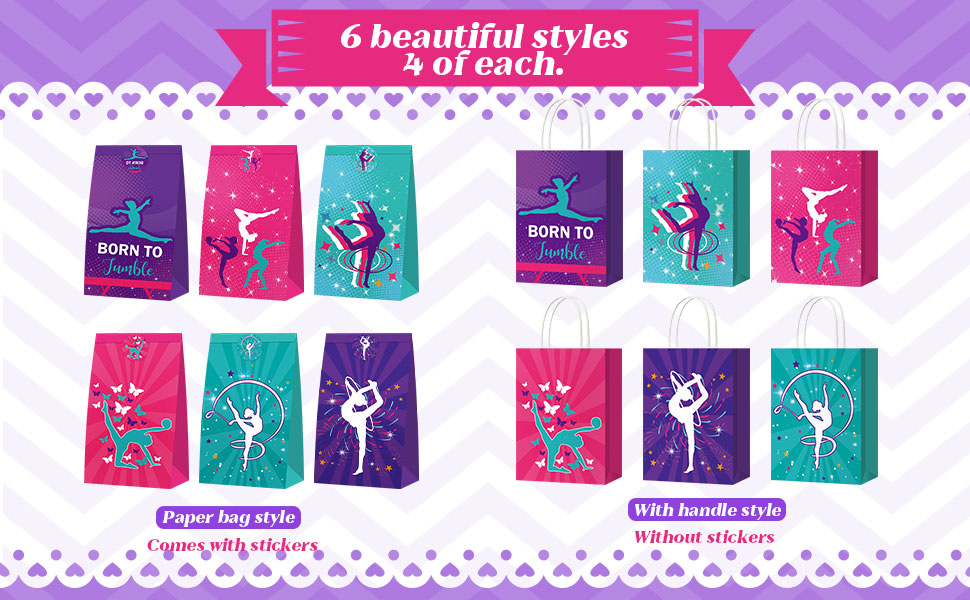 Gueevin 24 Pcs Gymnastics Party Bags Gymnastics Birthday Party Gift Gymnastics