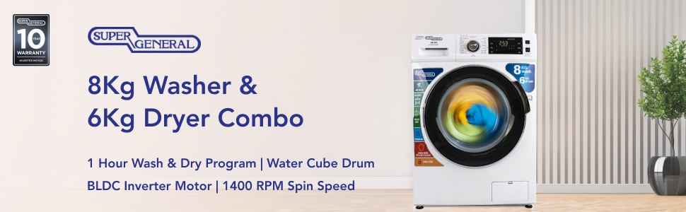 8Kg Washer and 6Kg Dryer Combo