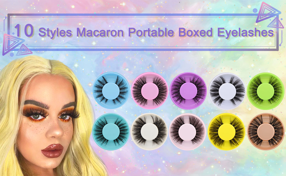 10 styles portable boxed eyelashes