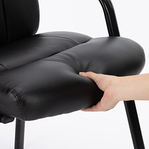 PU Leather Conference Room Reception Chairs with Padded Arms