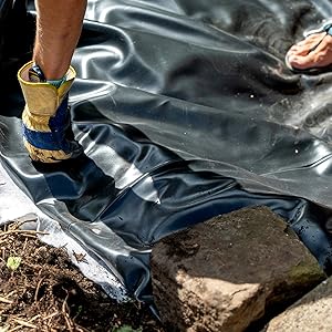 Yarlung 2 Pack 4x7 Feet Pond Liner, 20 Mil Small Pond Skins KOI Pond Liner Black HDPE Mat