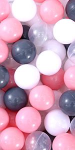 White Pink Grey Clear Balls