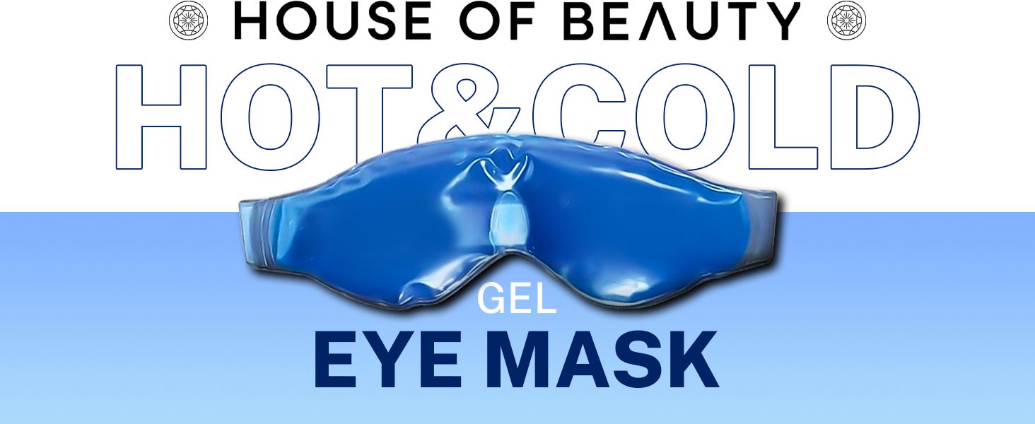 House of Beauty Hot & Cold Therapy Gel Eye Mask with Adjustable Strap for Eye Puffiness, Dark Circles, Dry Eyes, Under Eye Bags - Blue (Pack of 1)