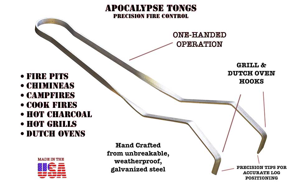 Fire Pit Tongs OneHanded Fire Tongs Campfire Fireplace