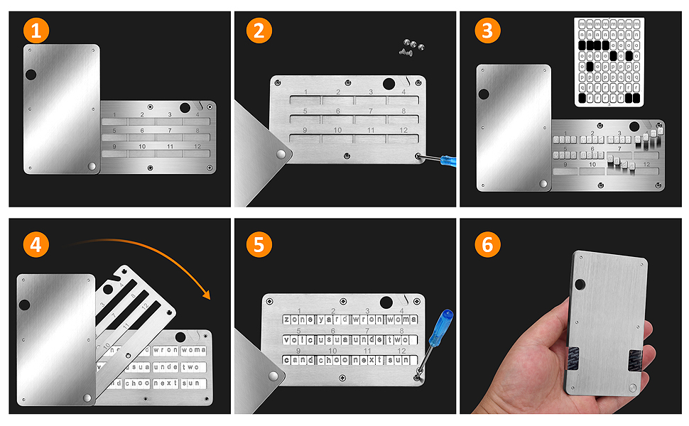 metal seed phrase plate