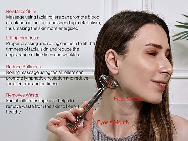 stainless steel gua sha face roller