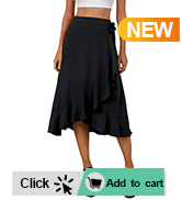 Ruffle Wrap Skirt Tie Waist Skirt