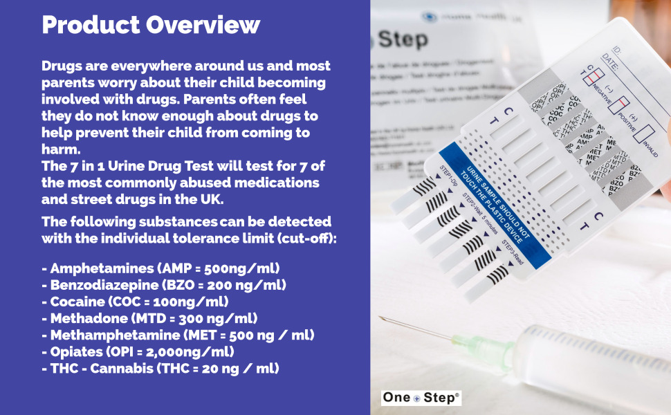 10 x Drug Test Kits Urine 7 in 1 Multi Panel Testing Cocaine, Heroin
