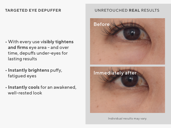 eye depuffer, depuff, eye treatment