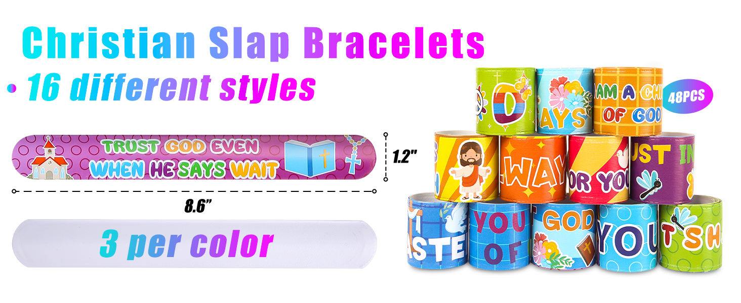 LovesTown 48PCS Christian Snap Bracelets, Bible Verses