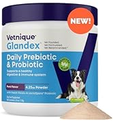 Vetnique Glandex Daily Probiotics for Dogs with Prebiotics to Support Gut Health with Fiber and D...