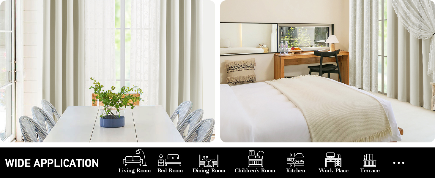lace sheer blackout curtain set