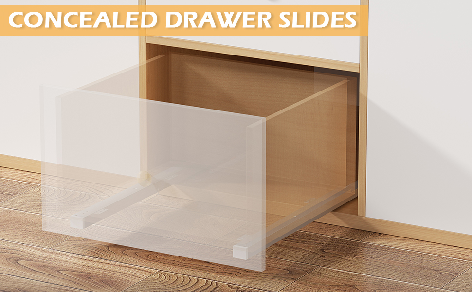 TMGSK Pair Soft Close Drawer Slides Hidden Bottom Mount Drawer Slides