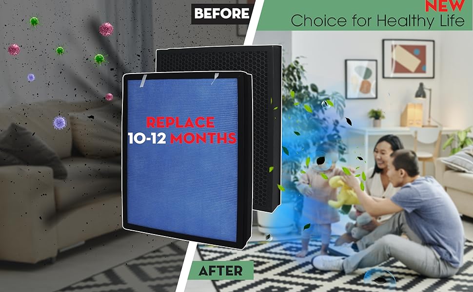 2Pack H13 True HEPA Air Filter Replacement Air Purifier