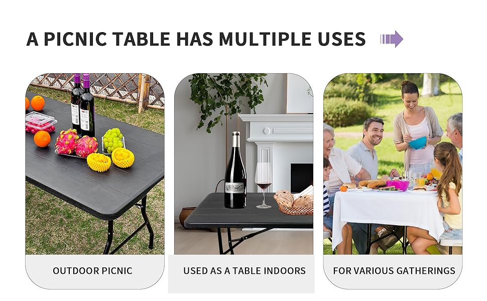 6 ft folding table multpie uses