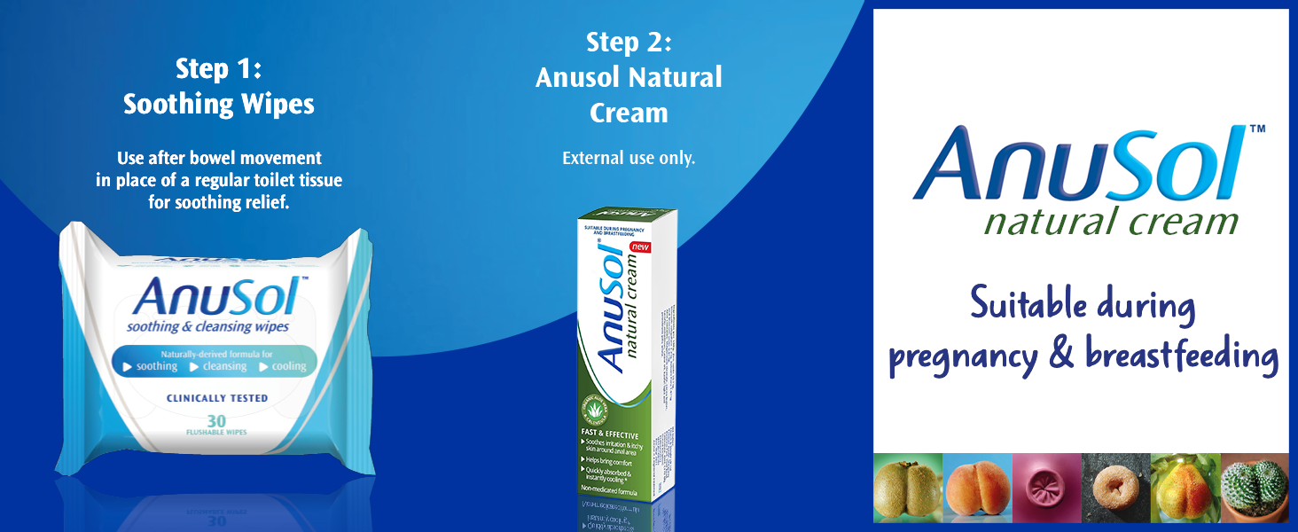 30g Anusol Natural Cream with Natural Ingredients Relieves Anal