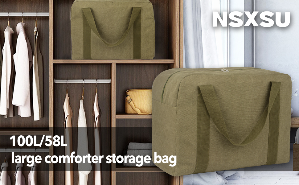 nsxsu Extra Large Capacity Thickened Canvas Comforter Storage Bags