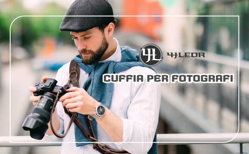Tracolla Per Fotocamera In Pelle - Regolabile Per DSLR/SLR - 4J LEDR