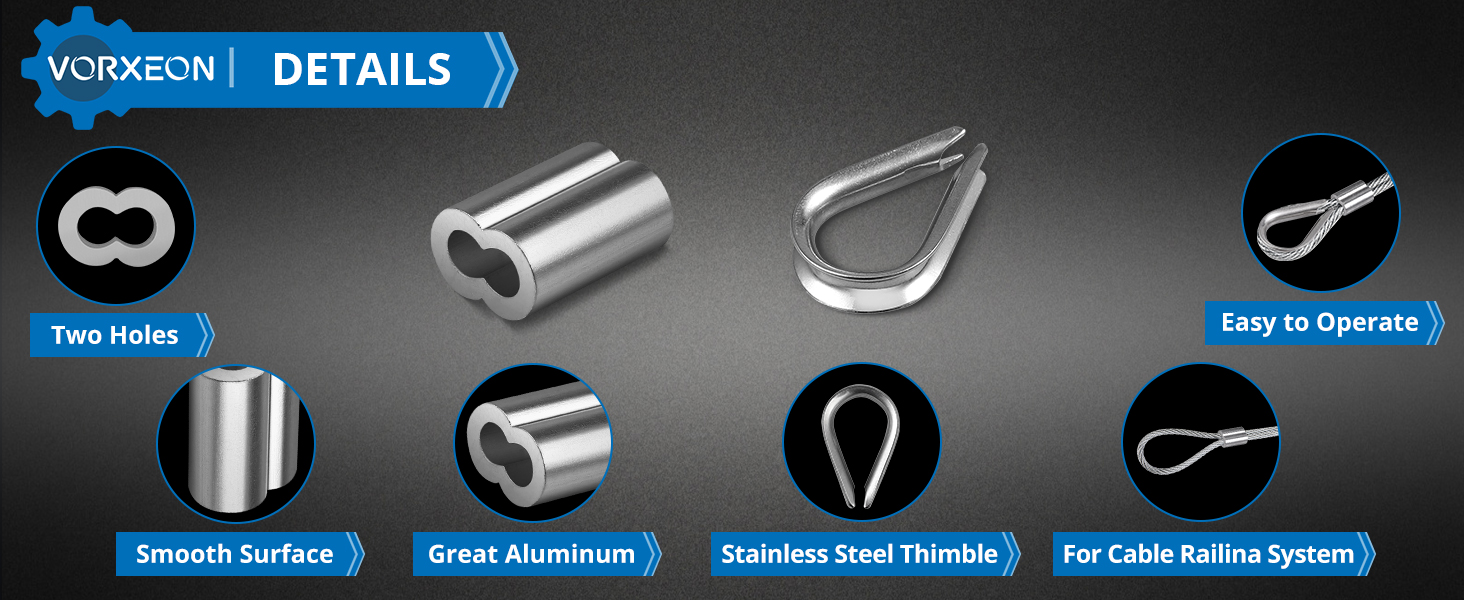 VORXEON Wire Rope Crimping Swaging Tool Kit for Wire Cable Crimps 0.12