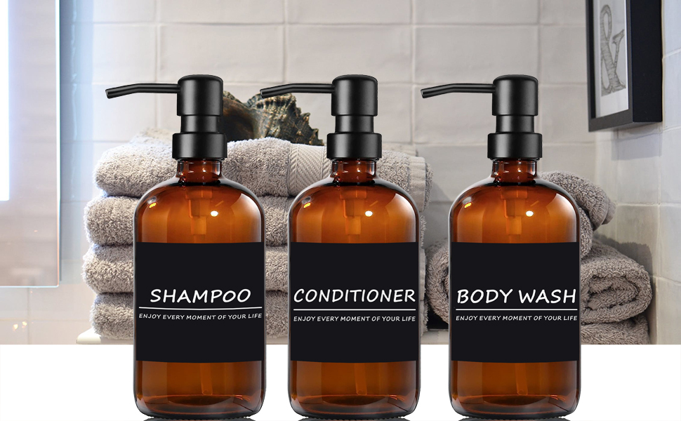 36 PCS Waterproof Printed Labels for Shampoo and Conditioner Bottles Soap Dispenser