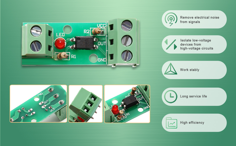 iHaospace 12V Optocoupler Isolation Board (5pcs), EL817 1 Channel Opto
