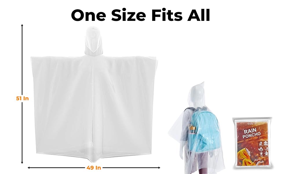 Amazon.com: Disposable Rain Ponchos Waterproof Hooded Poncho
