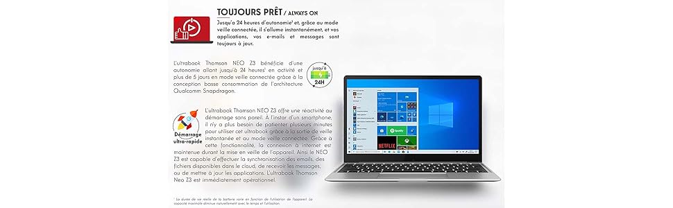 ordinateur;portable ;PC;Thomson;accessible;qualcomm;windows;pascher;stockage;performant
