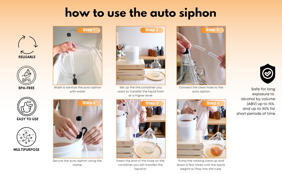 FastRack 3/8" Auto Siphon with Clamp 6.5' ft Hose