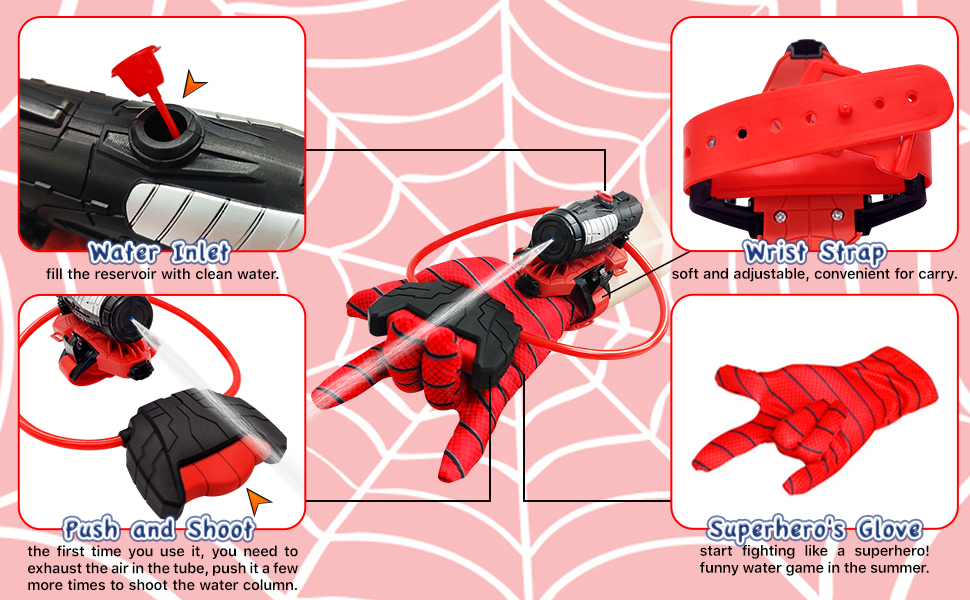 superhero web shooter water gun details
