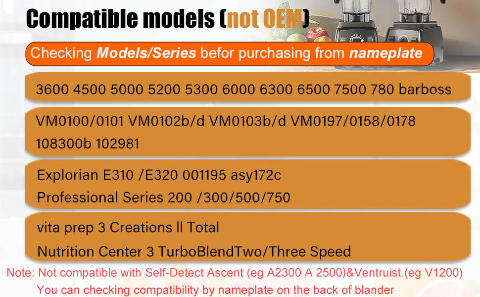 vitamix blender pitcher campitable models no oem