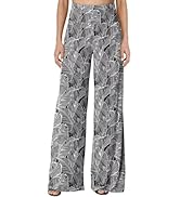 JZC Women's Palazzo Lounge Pants Stretchy Wide Leg Casual Pants Comfy High Waist Flowy Pants S-3XL