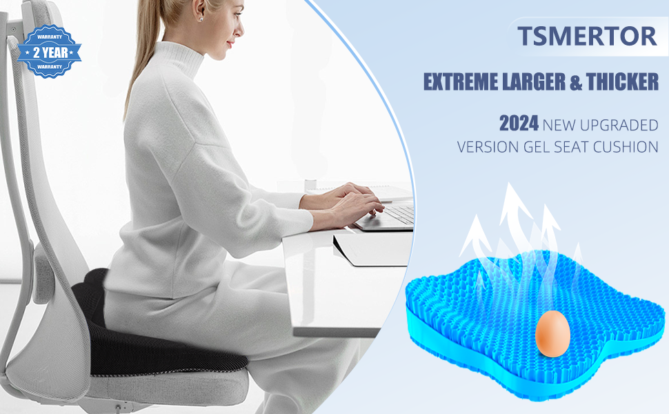 Tsmertor Gel Seat Cushion, Thicken Big Office Chair Cushion Chair Seat