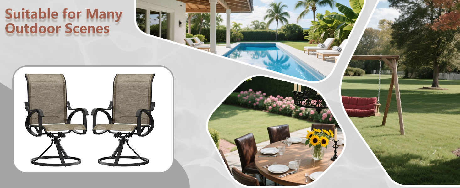 Patio Swivel Chairs Set