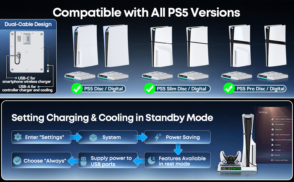 PS5 Cooling and Charging Station