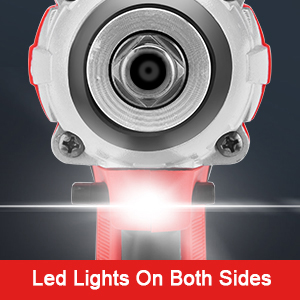 Clé à Chocs Sans Fil Brushless TEENO, 320Nm Boulonneuse A Choc Avec 3.0Ah Batterie, Boulons De Roue, Boîte Avc 25pcs Accessoires (Une Batterie) 18 1