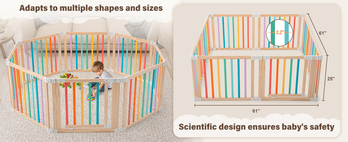 Foldable Wooden Baby Playpen