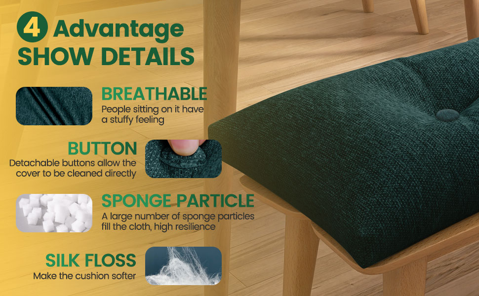 mudilun Indoor Bench Cushion for Patio Furniture NonSlip