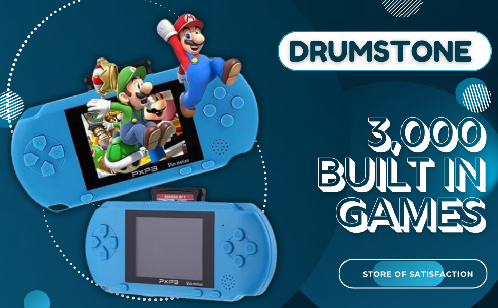 DRUMSTONE { 𝑩𝑼𝒀 𝑶𝑵𝑬 𝑮𝑬𝑻 𝑶𝑵𝑬 } Handheld Video Game ... 5 Handheld Video Game Console for Kids