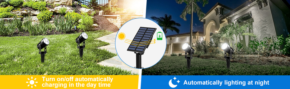 CREPOW Solar Spot Lights Outdoor