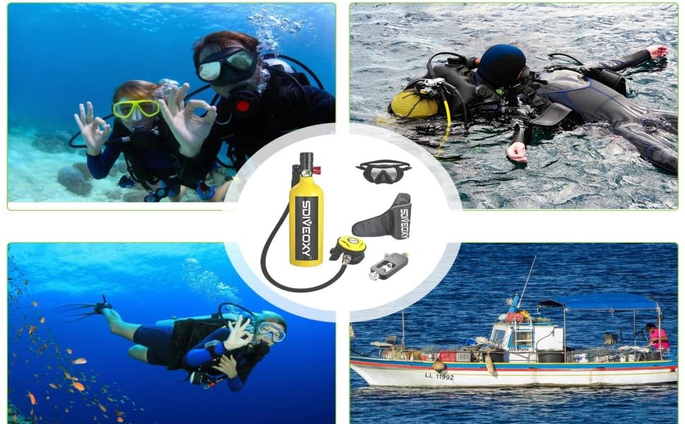Mini Diving Bottle Durable Aluminium Alloy Submersible Oxygen Tank