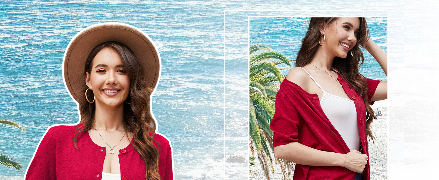 Women's Summer Lightweight Short Sleeve Cardigan