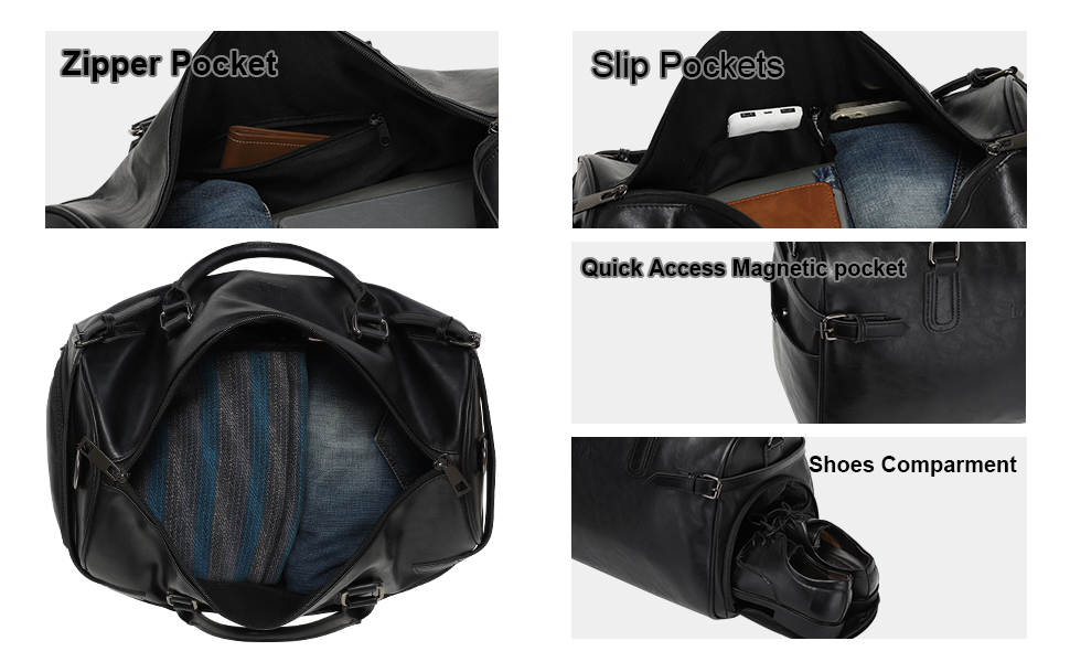 Amazon.com | Vegan Leather Duffle Bag, LXY Travel Duffle