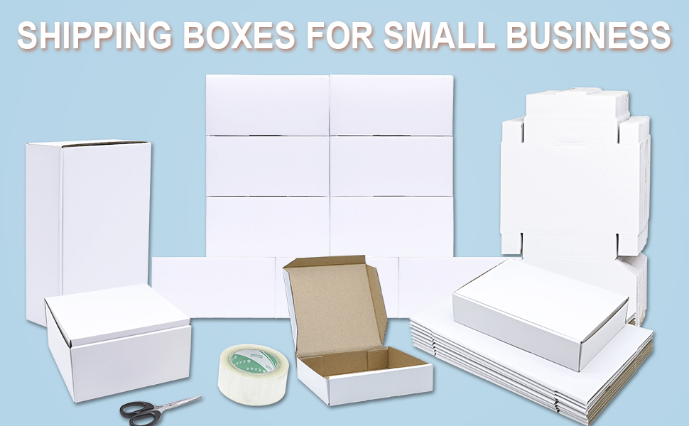 KBG Small Shipping Boxes 4X4X1 inch,White Corrugated