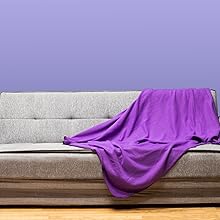 Purple Blanket on the couch