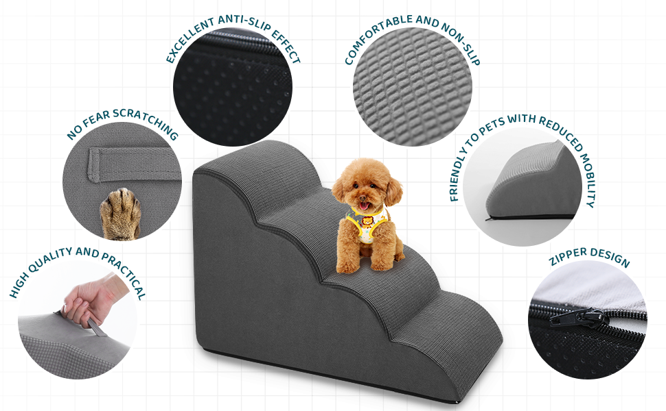 Dog Steps for Small Dog, Dog Stairs for High Beds and