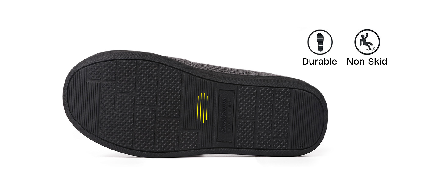 EverFoams Men's Comfort Memory Foam Moccasin Slippers Breathable Terry Cloth House Shoes with Anti-Skid Rubber Sole 24 77-3