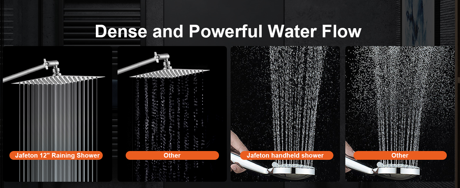 jafeton 8 inch rainfall shower head with handheld combo