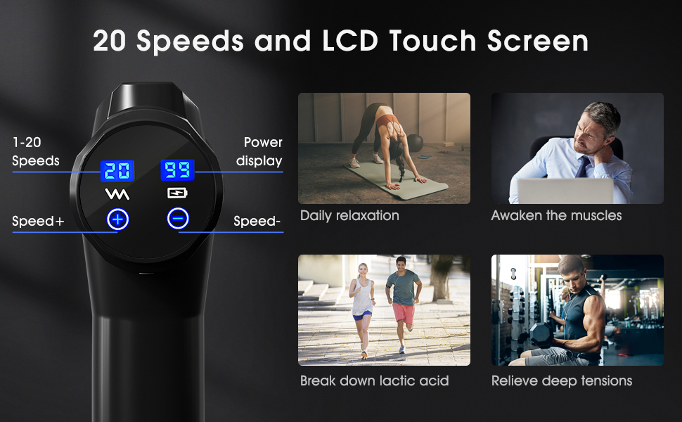 20 Speeds and LCD Touch Screen